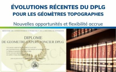 Évolutions récentes du DPLG pour les géomètres topographes